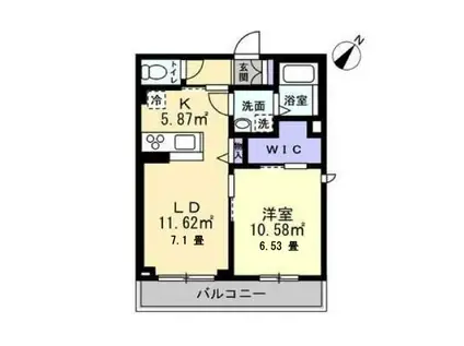 SCENEII(1LDK/3階)の間取り写真