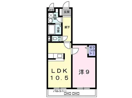 ベル・ドール(1LDK/5階)の間取り写真