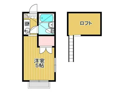 ウエストヴュー(1K/2階)の間取り写真