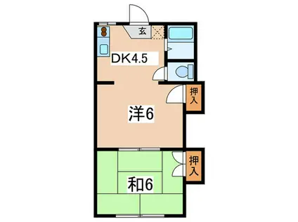 アーバンアルバ(2DK/2階)の間取り写真