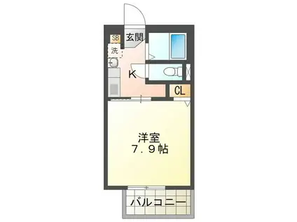 S・K菰野(1K/2階)の間取り写真