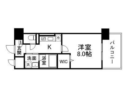 イーストERN WELLS(1K/6階)の間取り写真