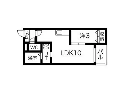 WARREN WAKAMIYAII(1LDK/1階)の間取り写真