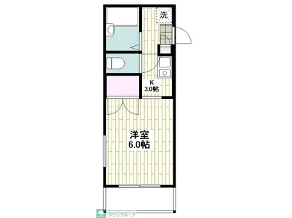 ヘーベルメゾン21B(1K/3階)の間取り写真