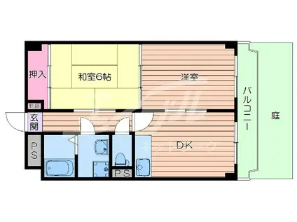 ヴィラサンテ(2DK/1階)の間取り写真