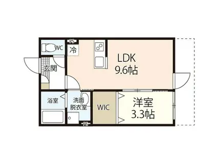 ノアールテラス清輝本町(1LDK/1階)の間取り写真