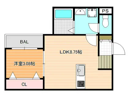 エフスタイル藤井寺道明寺1号館(1LDK/2階)の間取り写真