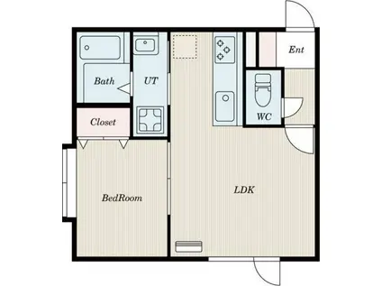 アークコート西岡IV(1LDK/3階)の間取り写真