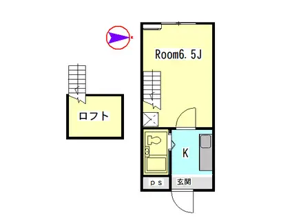 プラザ・ドゥ・トレンディ(1K/2階)の間取り写真