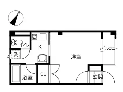 メゾン田井(1K/1階)の間取り写真