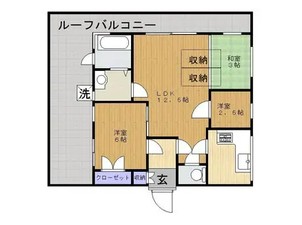 グランフィーネ八王寺(2SLDK/6階)の間取り写真