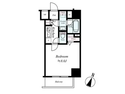 プレミアムキューブ田町(1K/4階)の間取り写真