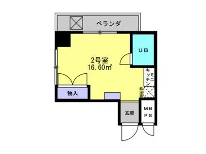 シャガール(ワンルーム/4階)の間取り写真