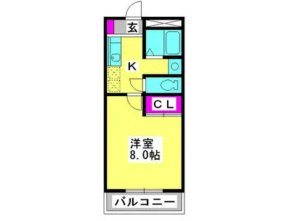 フォルテ湘南台(1K/4階)の間取り写真