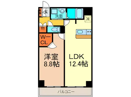 PARK AXIS丸の内(1LDK/4階)の間取り写真