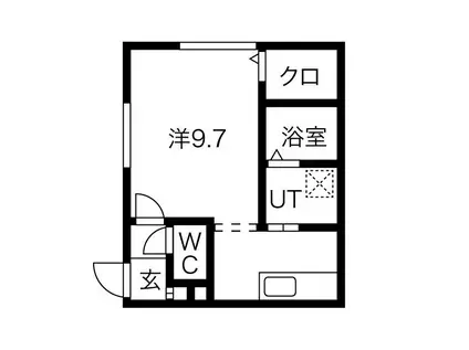 TWINBERRY ASABU(1K/3階)の間取り写真