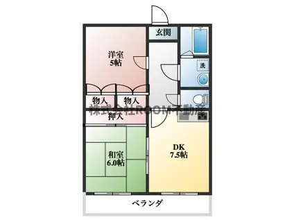 クレストコーポII(2DK/2階)の間取り写真