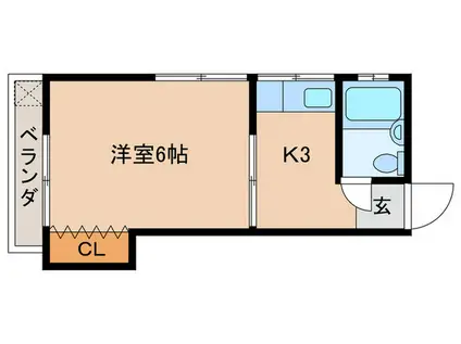 プランドール小日向Ⅰ(1K/1階)の間取り写真