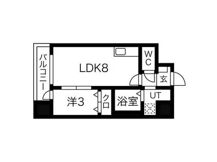 サンライズ支倉町(1LDK/7階)の間取り写真