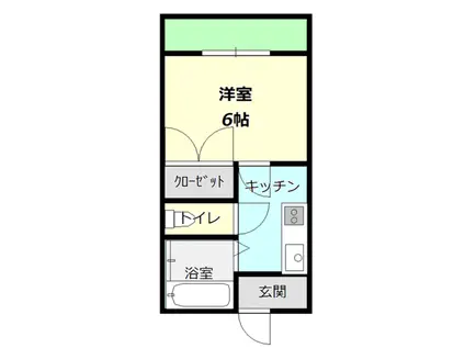 エバーグリーンA(1K/2階)の間取り写真