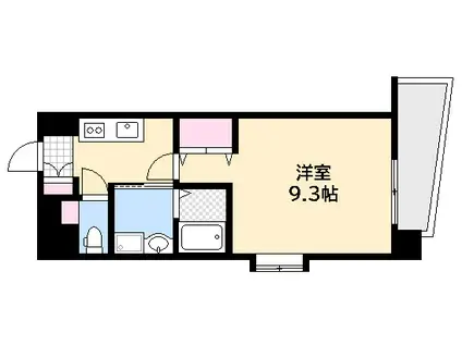 BONHEUR平和大通(1K/6階)の間取り写真