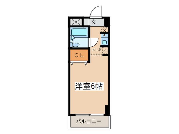 ドミール洋光台(1K/3階)の間取り写真