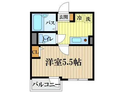 フルセイル小門町(1K/1階)の間取り写真