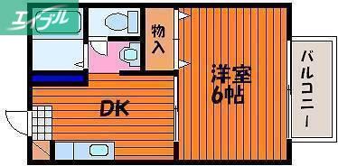 ネストI(1K/1階)の間取り写真