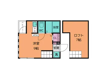 リバティ相模原B棟(ワンルーム/3階)の間取り写真