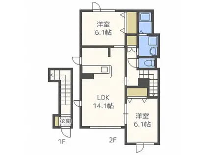 アシューレ・KII (2LDK/2階)の間取り写真