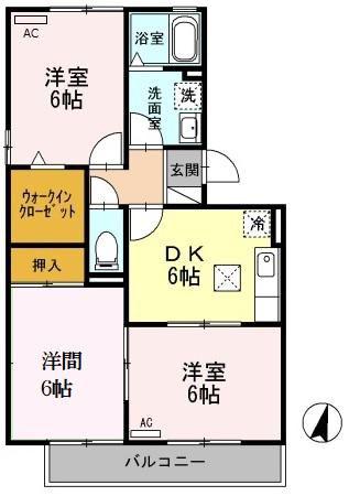シャルム寿五番館(3DK/1階)の間取り写真