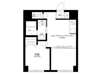カーサ・マキ(1LDK/2階)の間取り写真