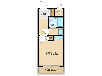 エミネンス東村山(ワンルーム/2階)の間取り写真