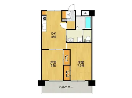 第2コーポ稲吉(2DK/2階)の間取り写真