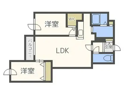 プリマヴェーラ白石(2LDK/3階)の間取り写真