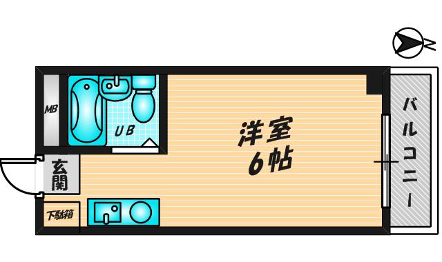 メゾン若江(ワンルーム/4階)の間取り写真