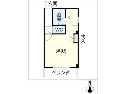 ハイム エクセルII(ワンルーム/1階)の間取り写真