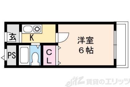 清水M1(ワンルーム/2階)の間取り写真