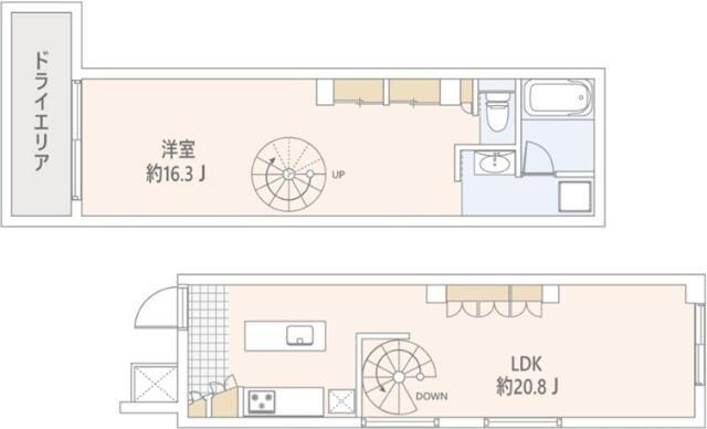 GRANDSTORY西麻布(1LDK/B1階)の間取り写真