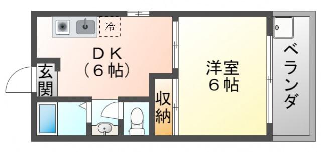 コーポ円山(1DK/2階)の間取り写真