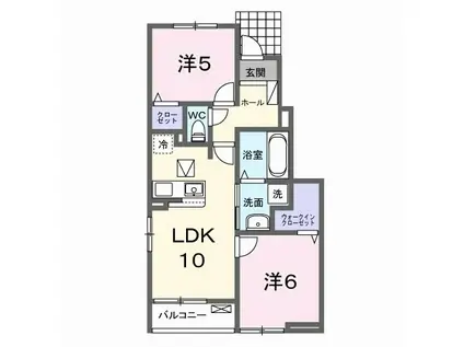 マートル(2LDK/1階)の間取り写真