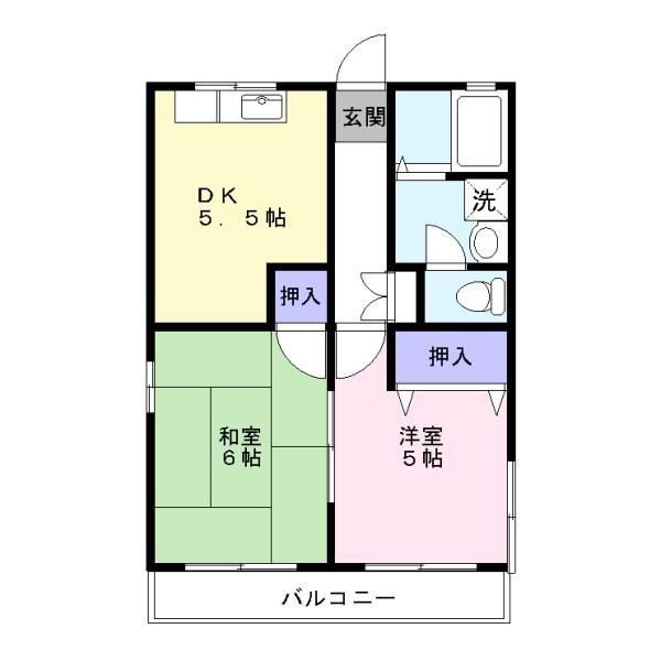 ラフォーレ(2DK/1階)の間取り写真