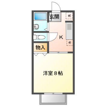 コーポK&S(1K/2階)の間取り写真