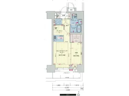 プレサンス錦通 THE 葵(1LDK/12階)の間取り写真