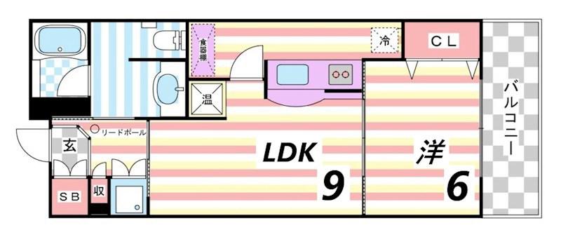 カトルセゾン(1LDK/4階)の間取り写真