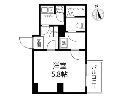 コリンズ86ビル(1K/6階)の間取り写真
