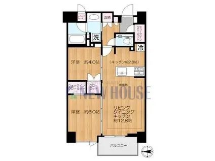 インプレストコア神楽坂(2LDK/5階)の間取り写真