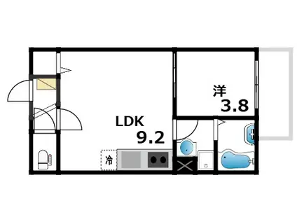 DPORTOALOGGIO(1LDK/3階)の間取り写真