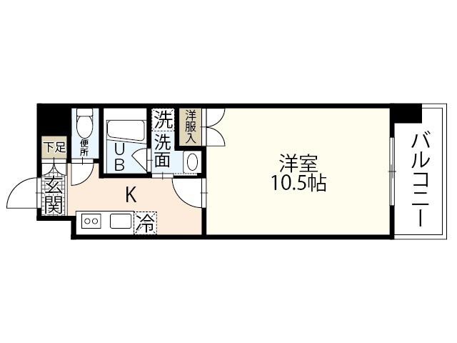 FLARE城北(1K/10階)の間取り写真