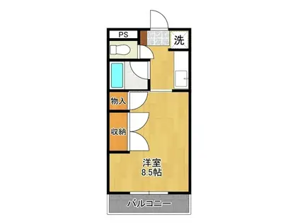 朝日レジデンス稲荷前(1K/2階)の間取り写真